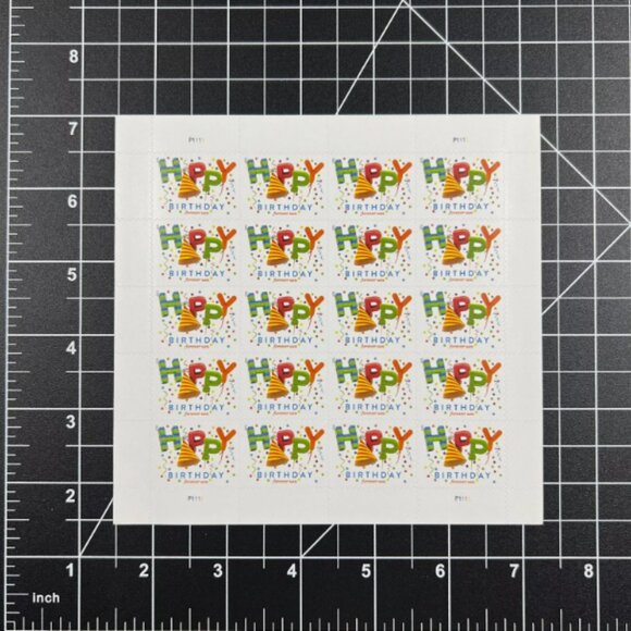 2020 USPS SHEET OF 1000 FIRST CLASS FOREVER STAMPS HAPPY BIRTHDAY - Picture 5 of 5